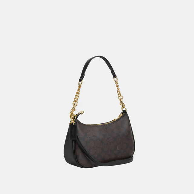 Coach Teri Shoulder Bag - Brown & Beige