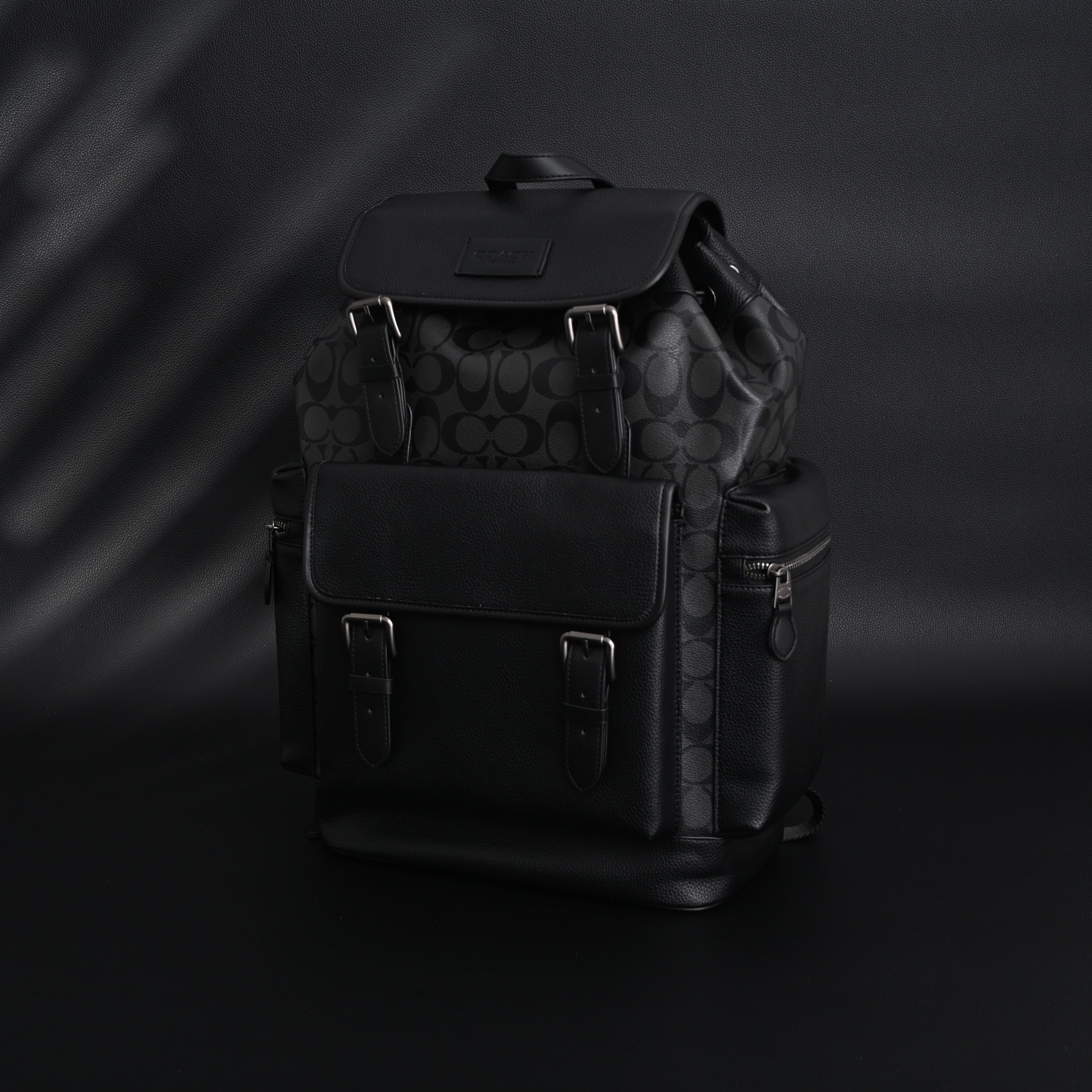 Coach Men’s Leather Backpack – Black Signature Canvas